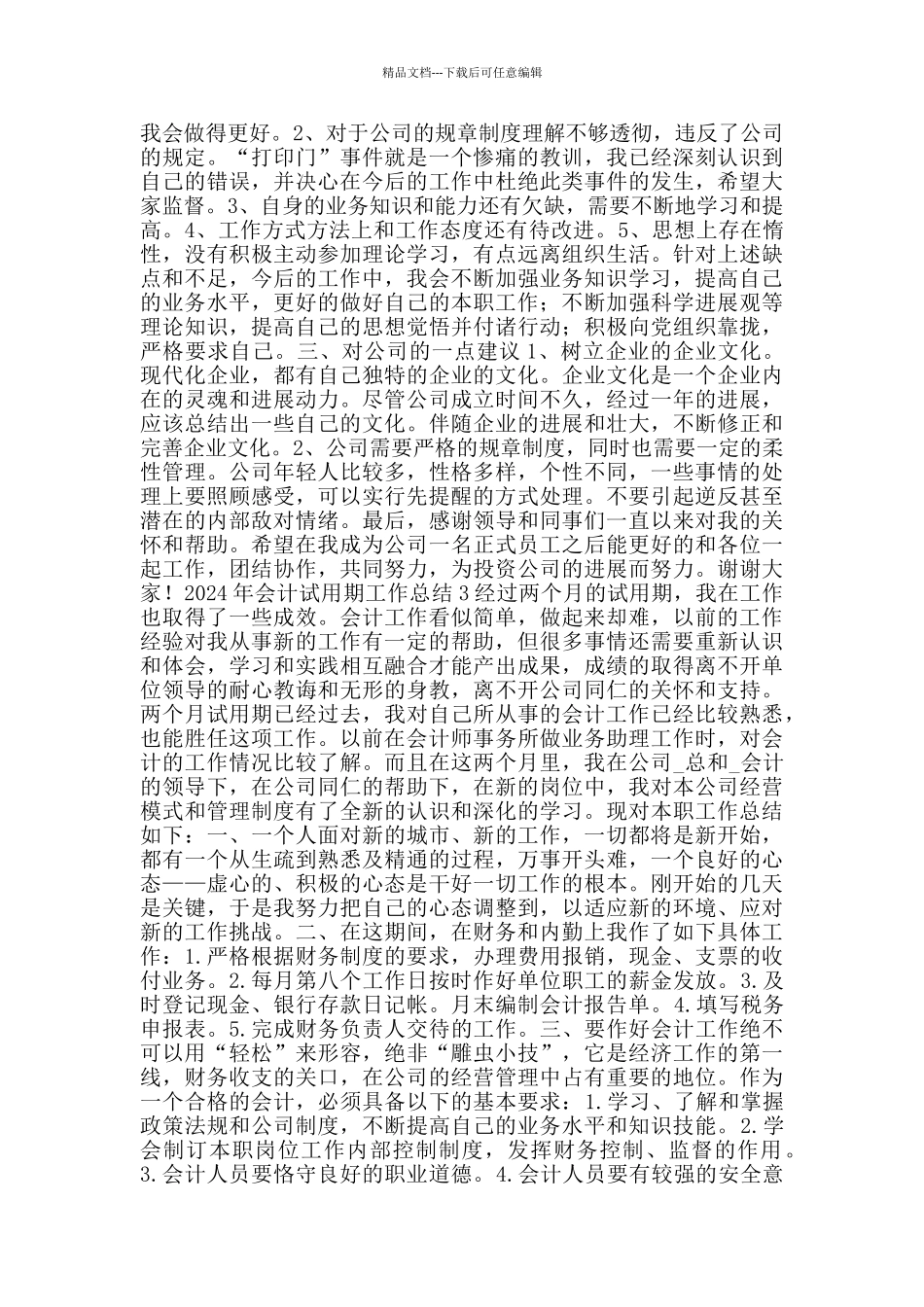 2024年会计试用期工作总结_第2页