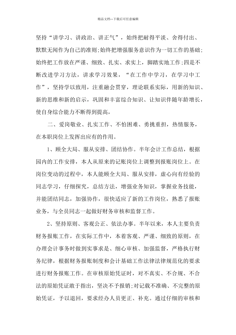 2024年会计半年度工作总结报告多篇_第2页