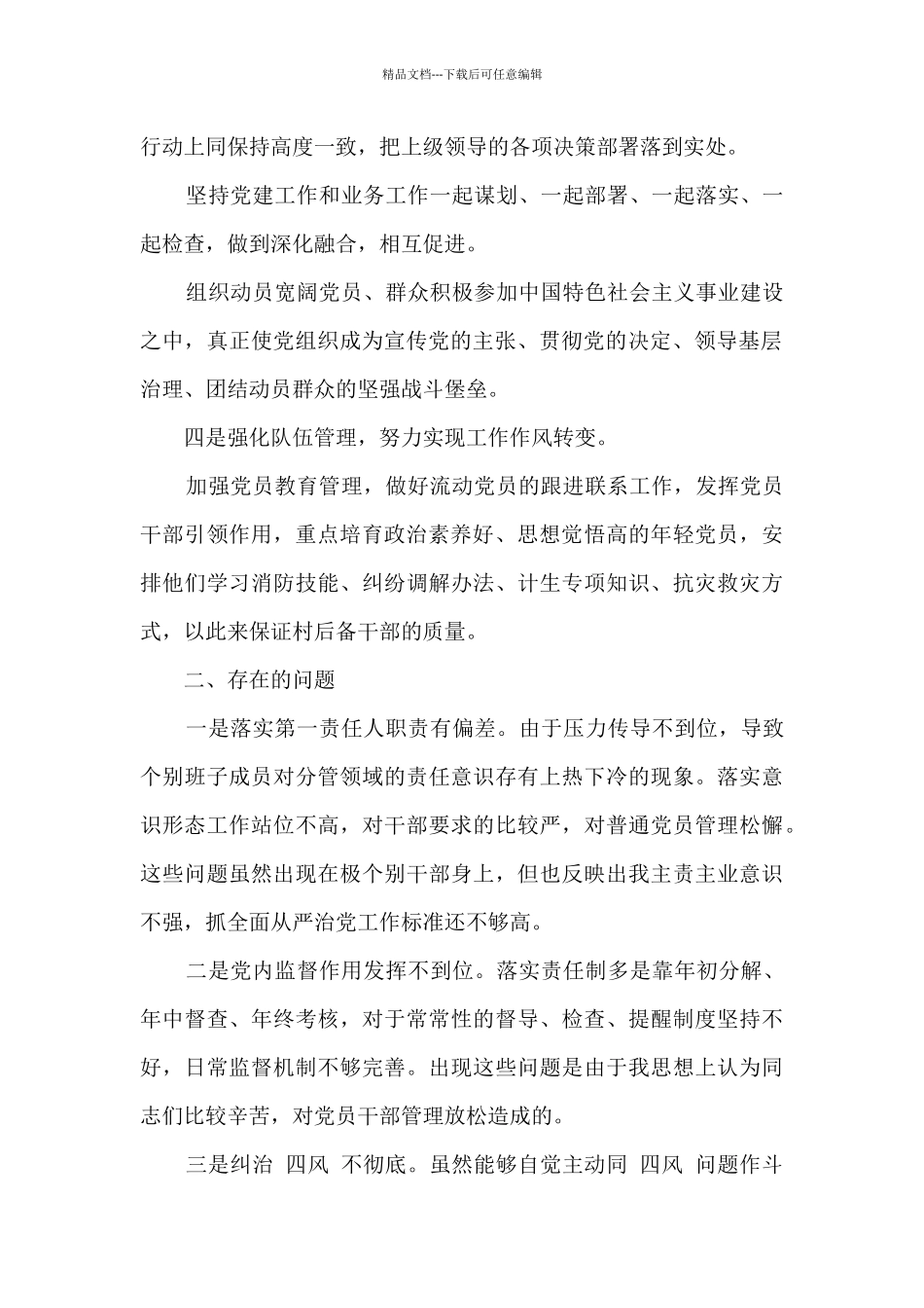 2024年党书记履行全面治党第一责任人职责述职报告_第2页