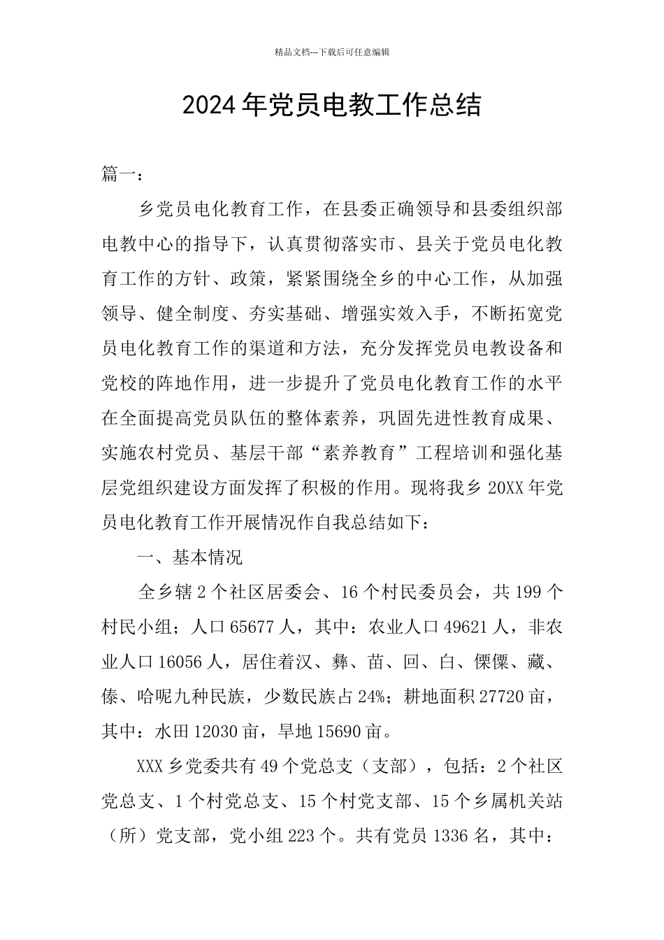 2024年党员电教工作总结_第1页