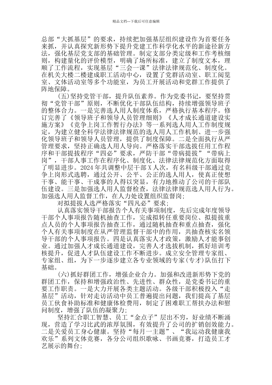 2024年党建工作“一岗双责”工作述职报告_第2页