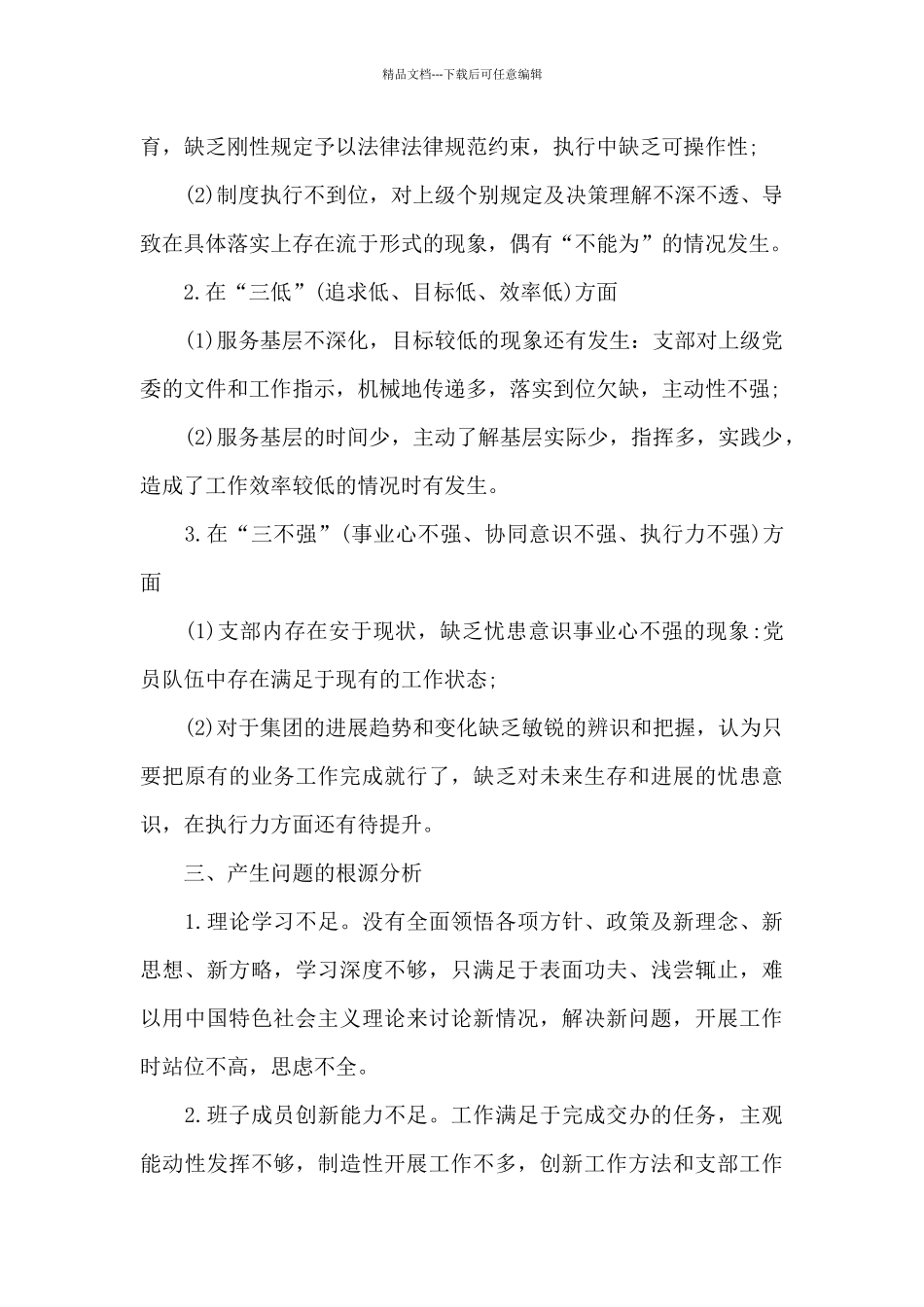 2024年党支部对照检查材料六篇_第3页