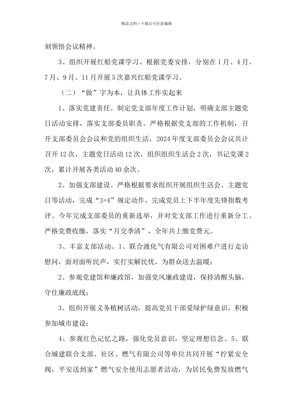 2024年党支部抓基层党建工作述职报告_第2页