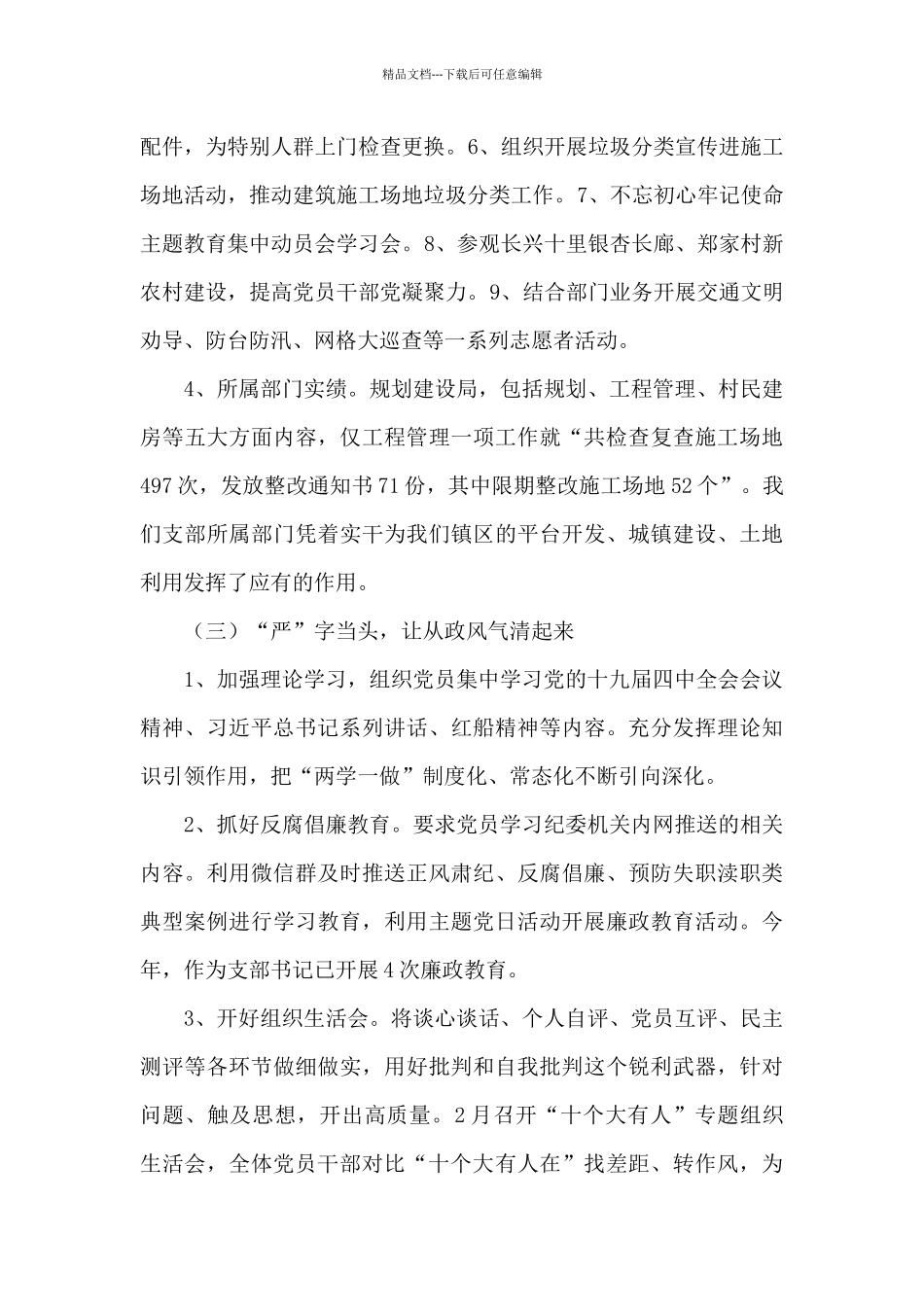 2024年党支部抓基层党建工作述职报告_第3页