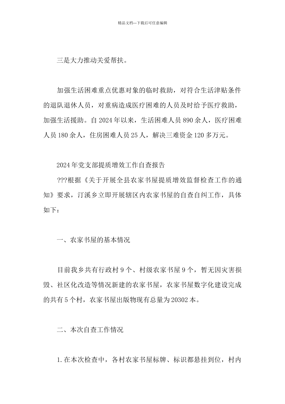 2024年党支部提质增效工作自查报告_第2页