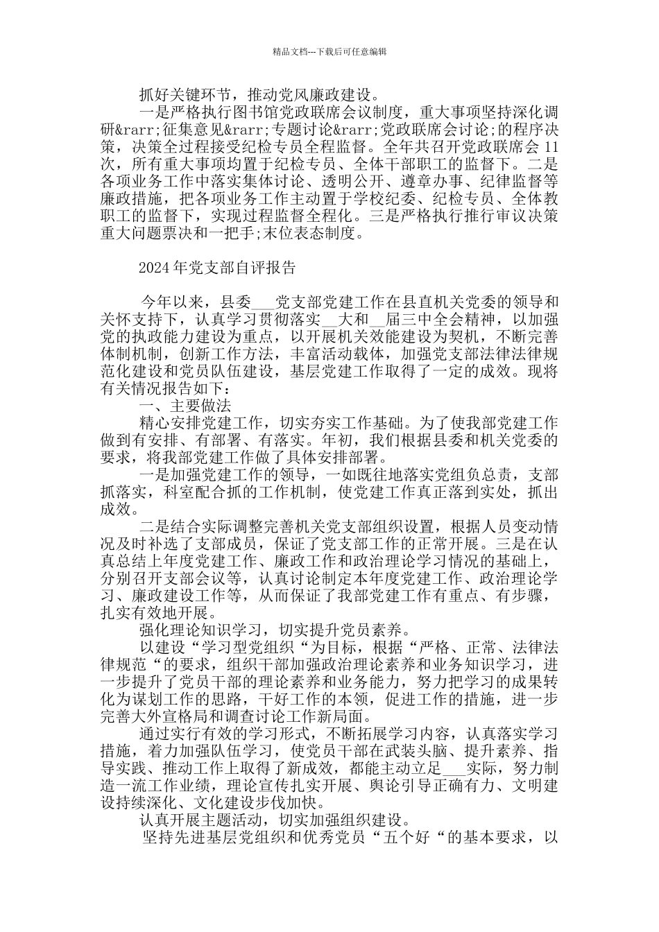 2024年党支部自评报告_第3页