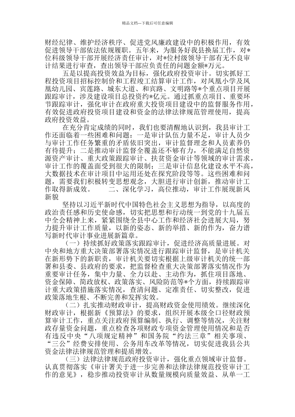 2024年全县审计工作会议上的讲话材料_第2页