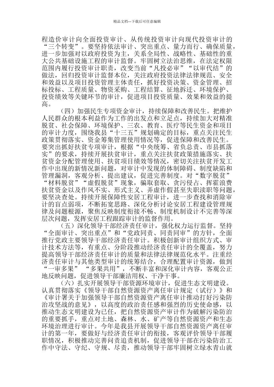 2024年全县审计工作会议上的讲话材料_第3页