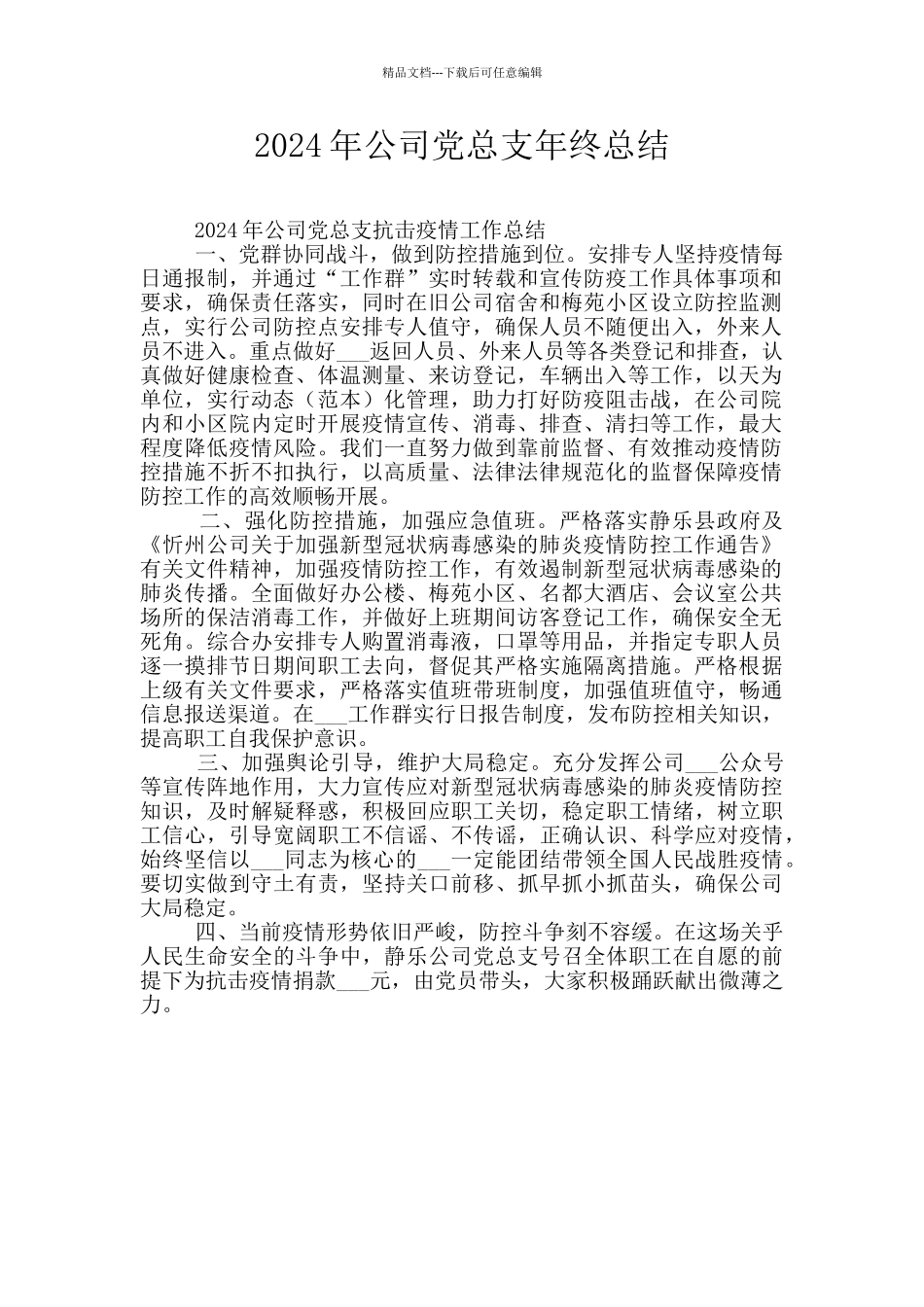 2024年公司党总支年终总结_第1页