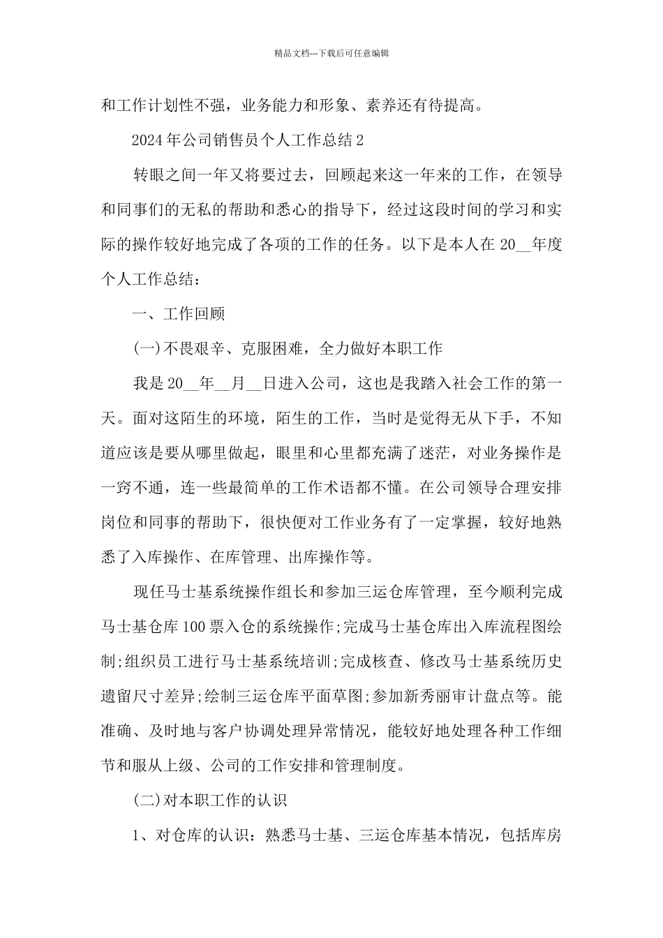 2024年公司销售员个人工作总结五篇_第3页