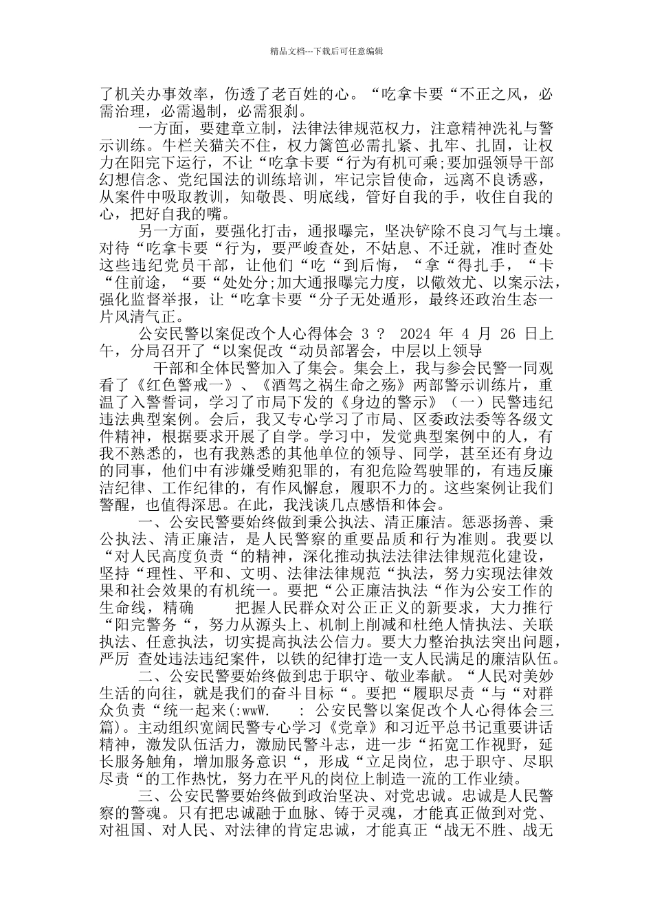 2024年公安民警以案促改个人心得体会_第3页