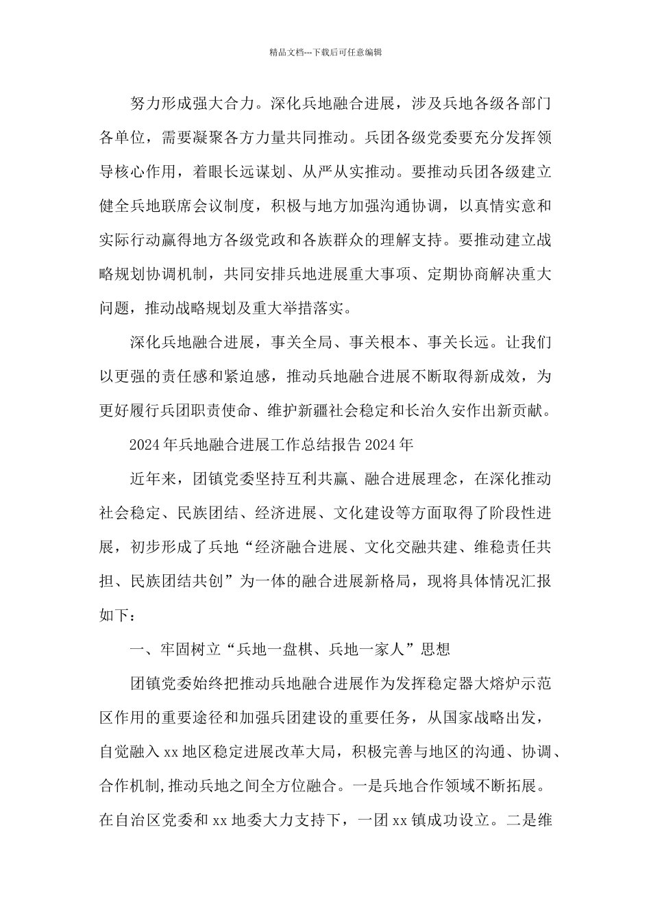 2024年兵地融合发展工作总结报告2024年_第3页