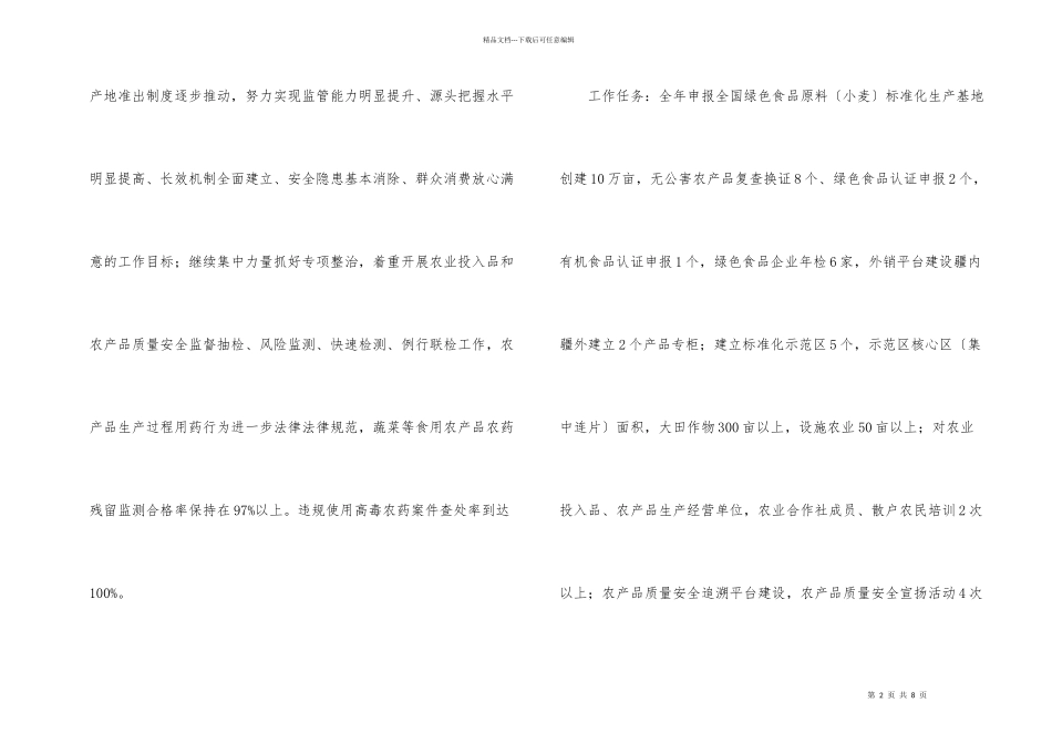 2024年农产品质量安全工作责任分解方案_第2页