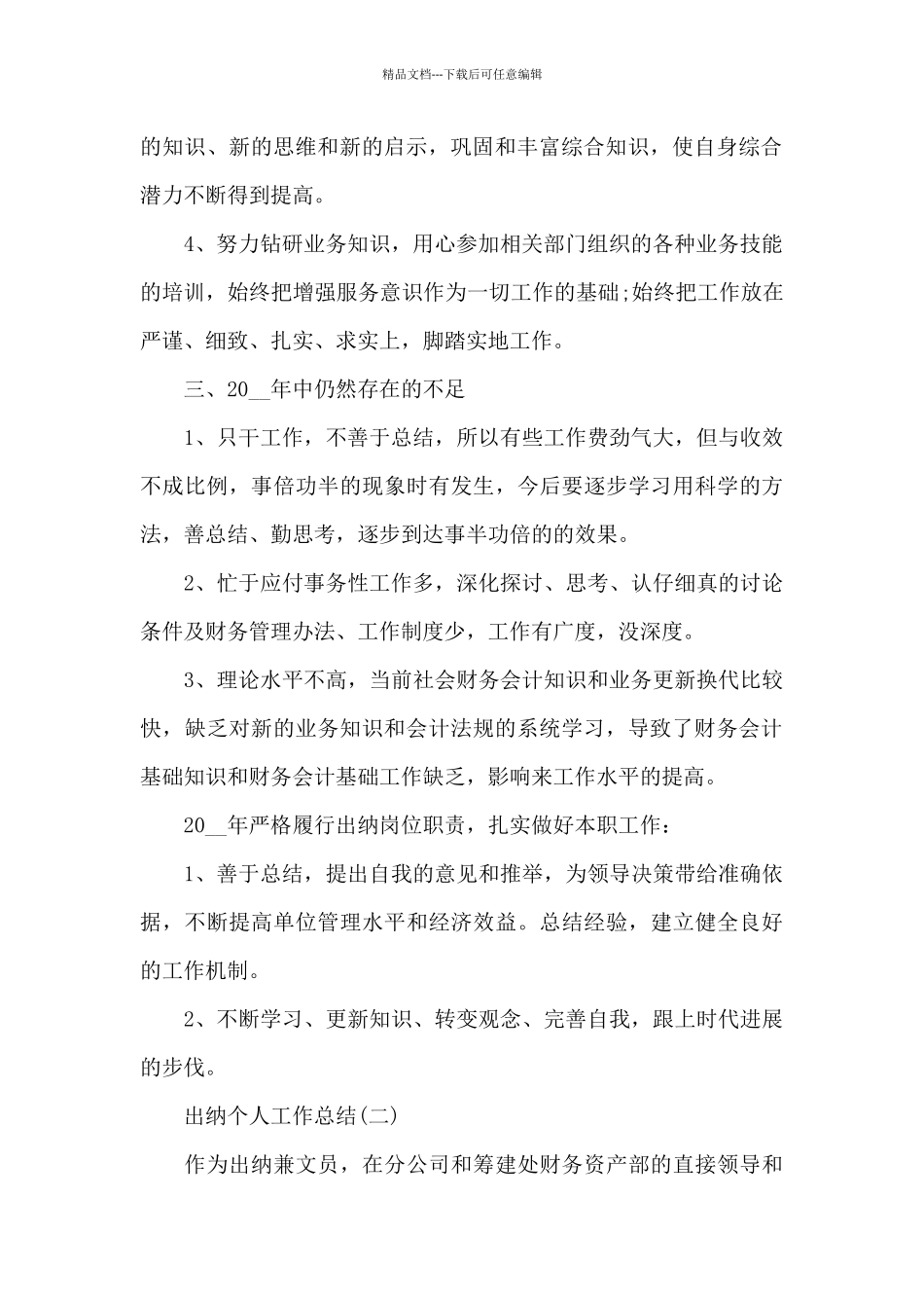 2024年出纳个人工作总结_第2页