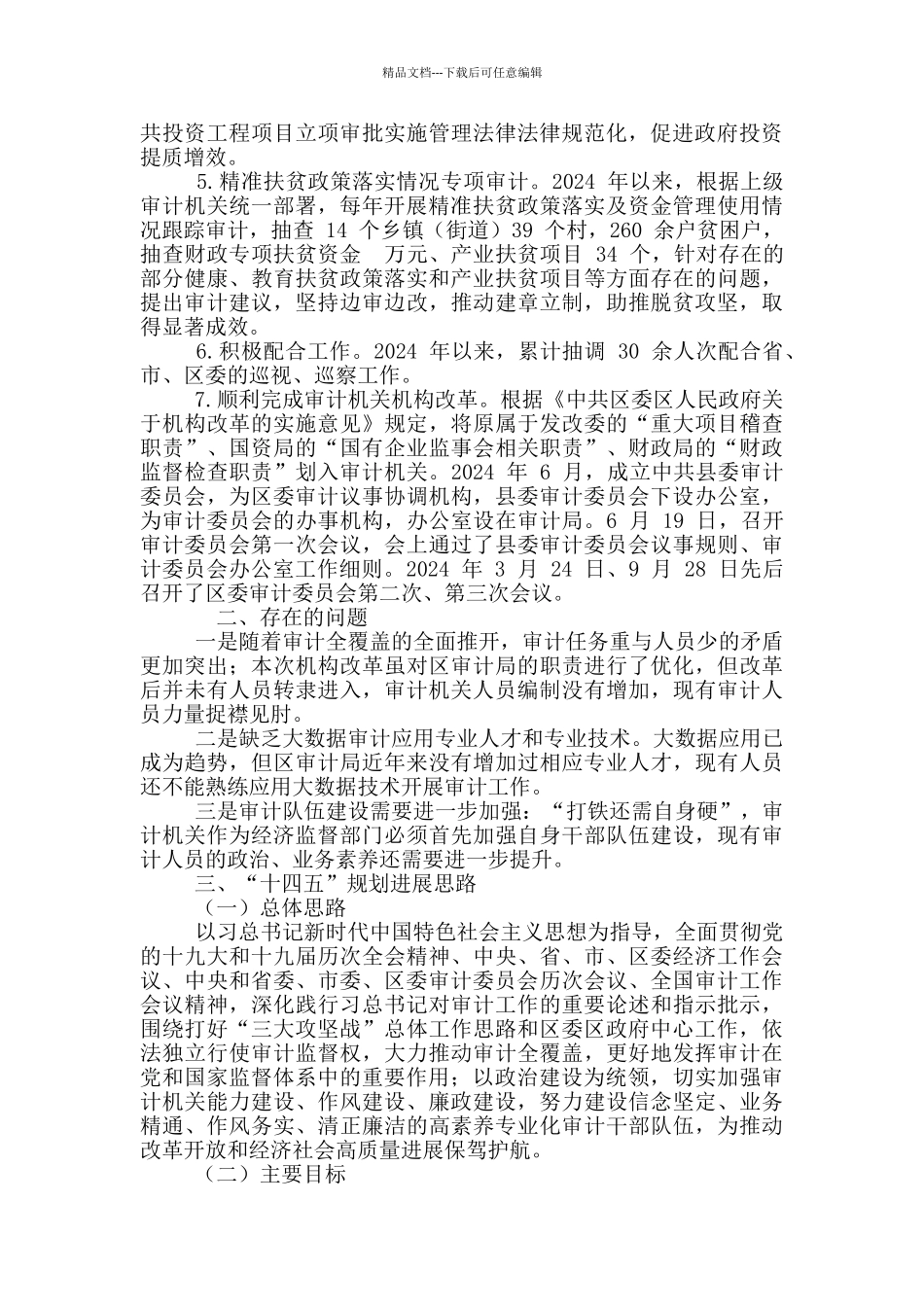 2024年区审计局“十四五”工作规划稿和区人保局“十四五”工作规划思路例文_第2页