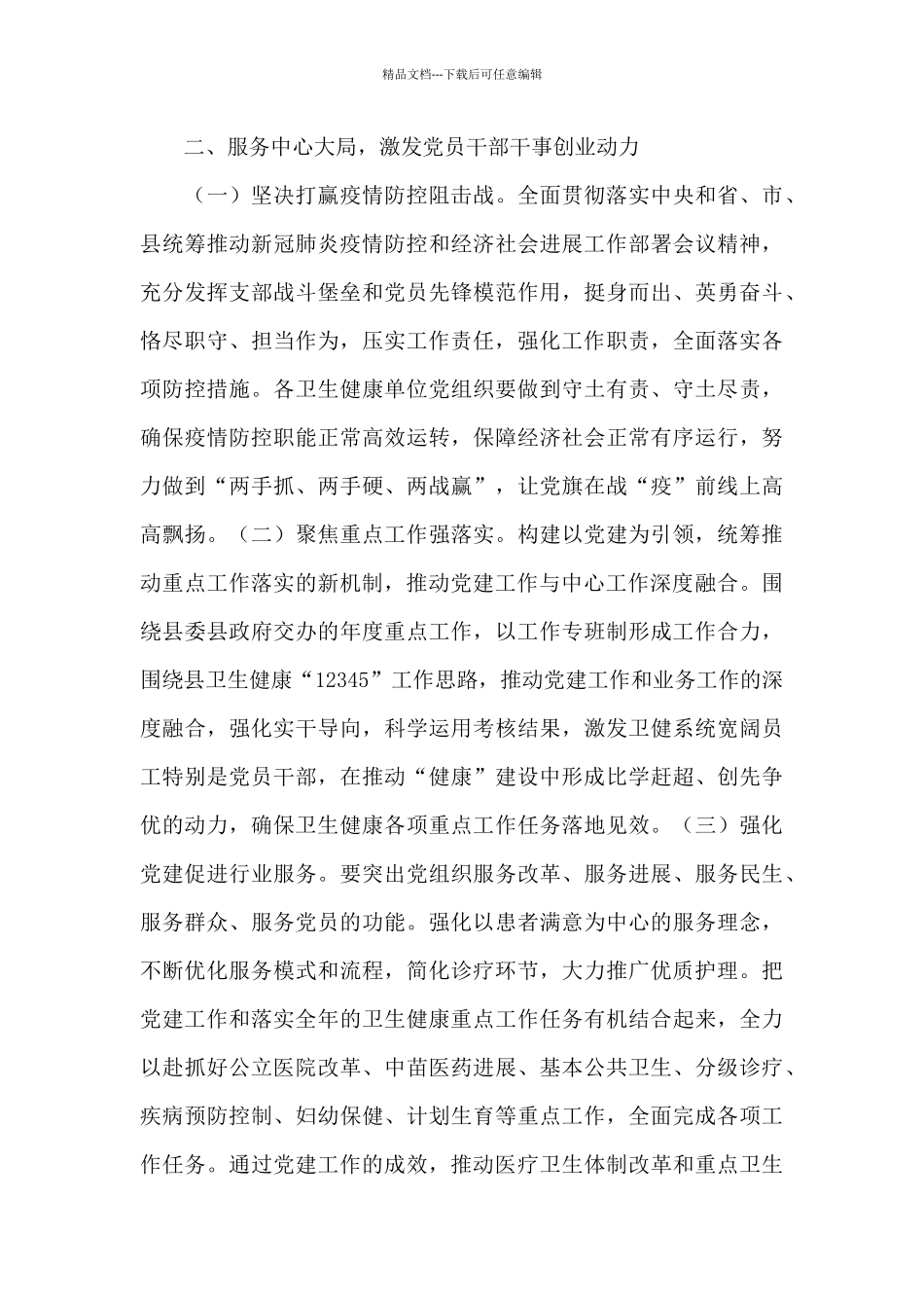 2024年卫生健康系统党建工作要点_第3页