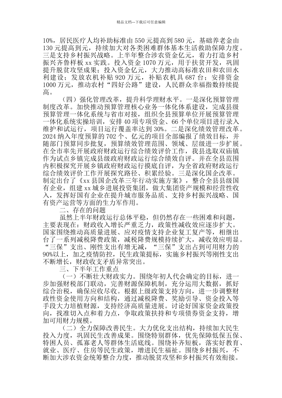 2024年县财政局上半年工作总结和下半年工作计划_第2页