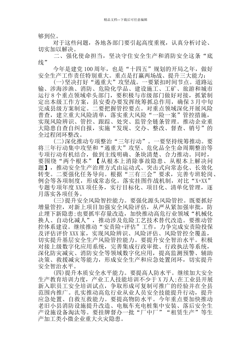 2024年在全县安全生产工作会议上的讲话_第2页