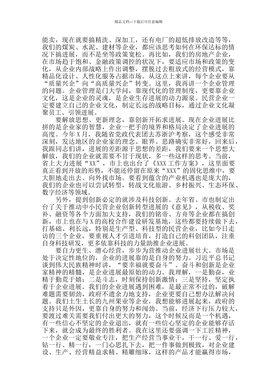 2024年在全市民营企业发展座谈会上的讲话_第3页