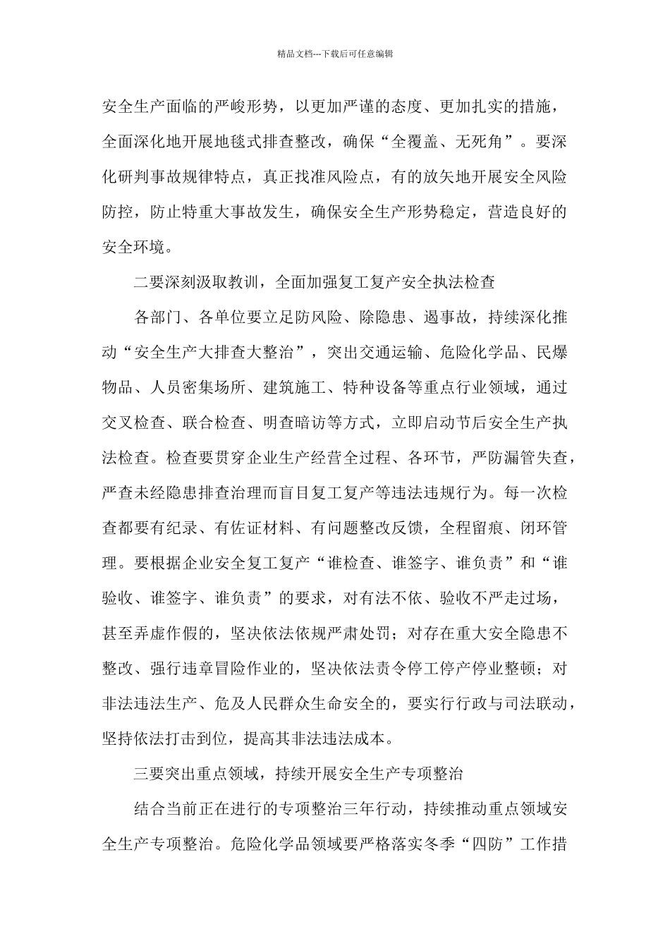 2024年在安全生产工作会议上的发言_第2页