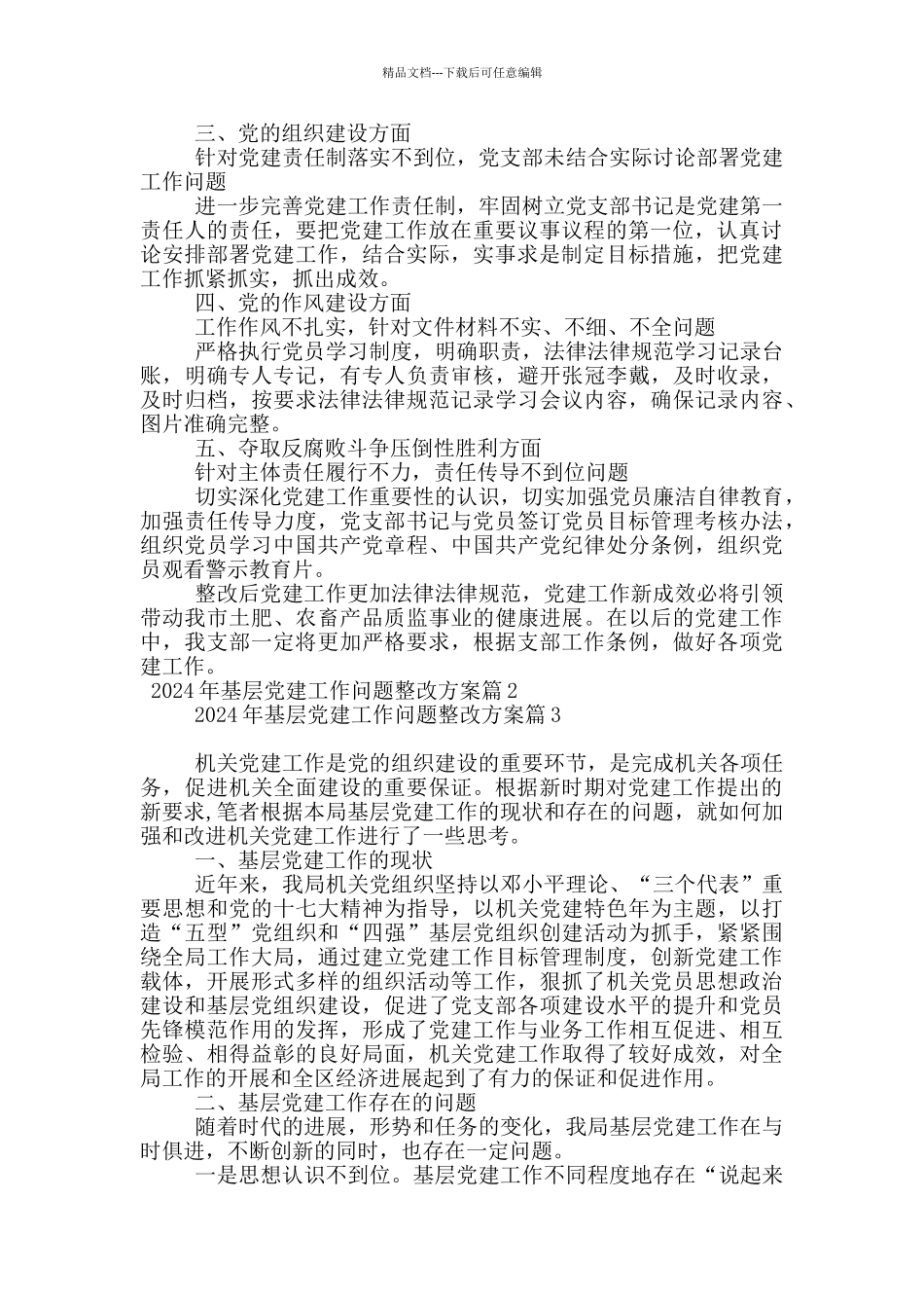 2024年基层党建工作问题整改方案11篇_第2页