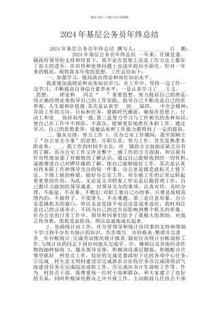 2024年基层公务员年终总结