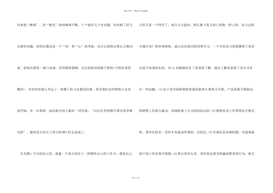 2024年大学生寒假电脑城实习报告_第3页