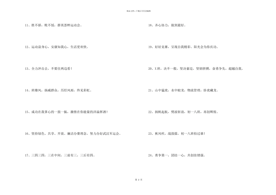2024年大学运动会的口号30条_第2页