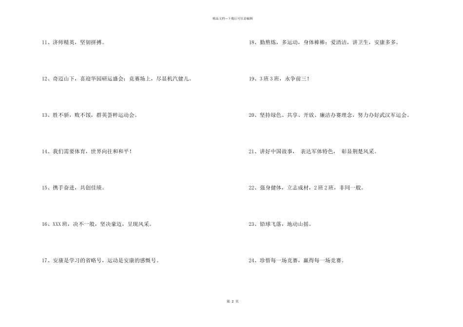 2024年大学运动会的口号锦集30句_第2页