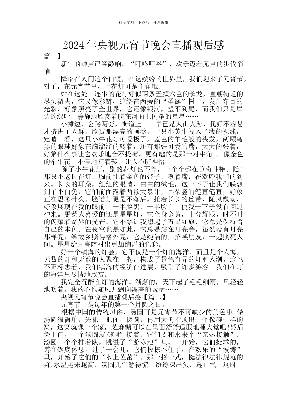 2024年央视元宵节晚会直播观后感_第1页