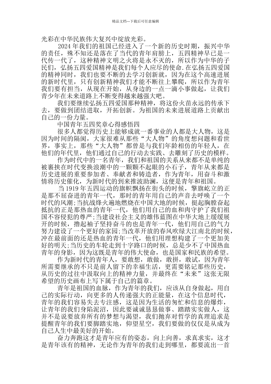 2024年学习中国青年五四奖章心得体会发言材料5篇_第3页