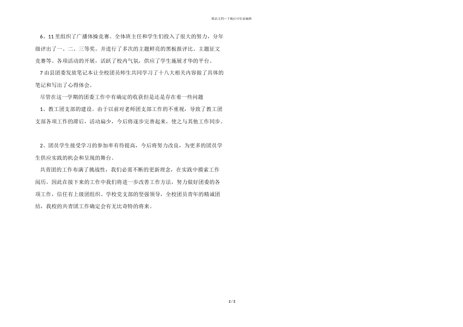 2024年学校团委工作总结_第2页
