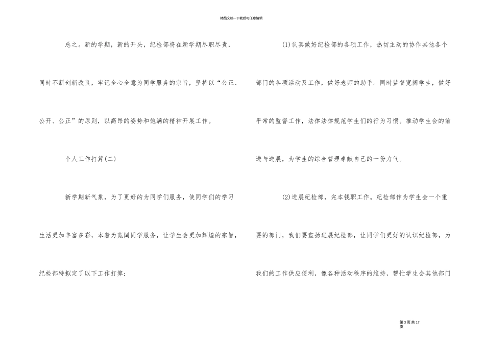 2024年学校纪检部成员的个人工作计划5篇_第3页