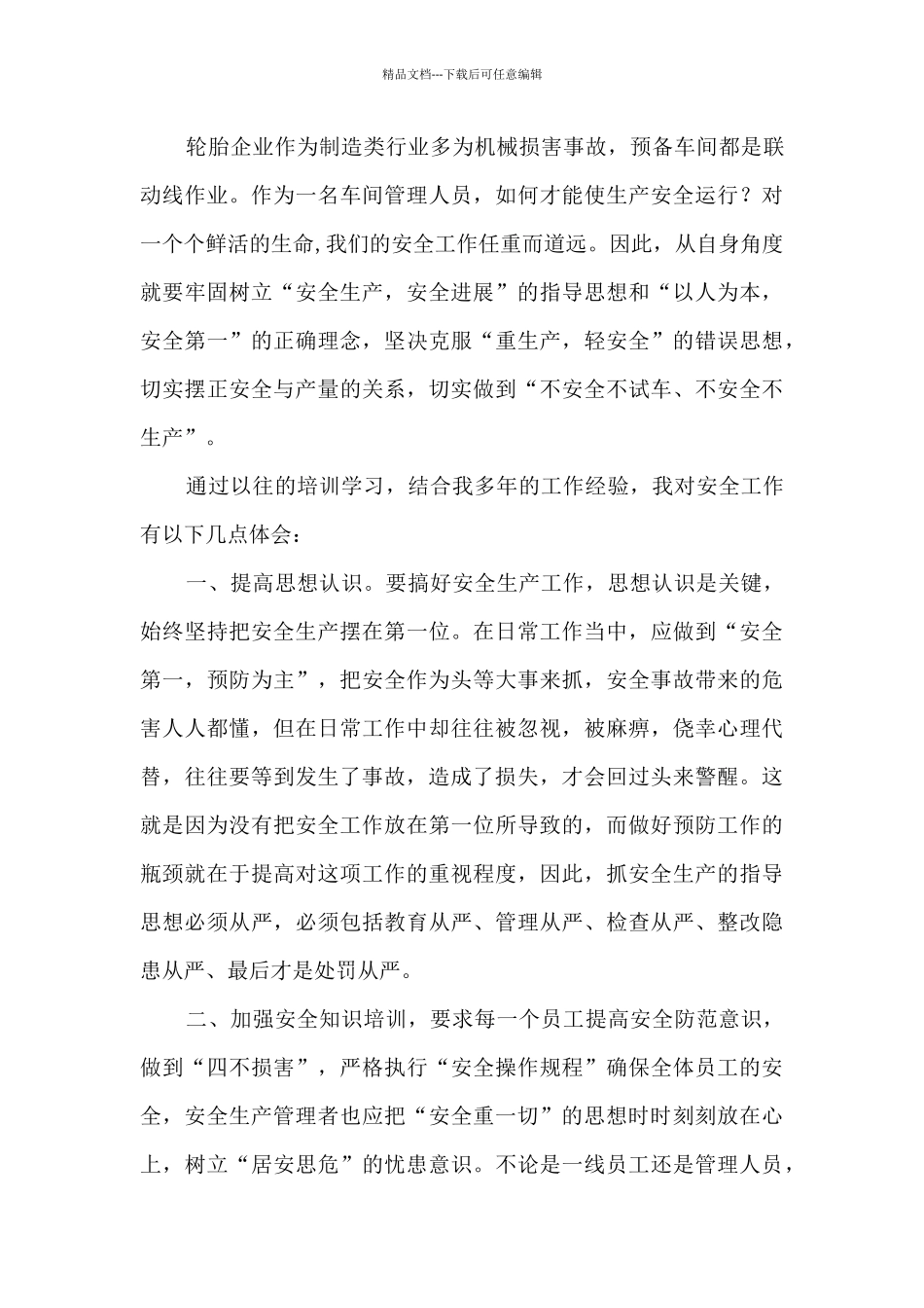 2024年安全管理工作心得体会_第3页