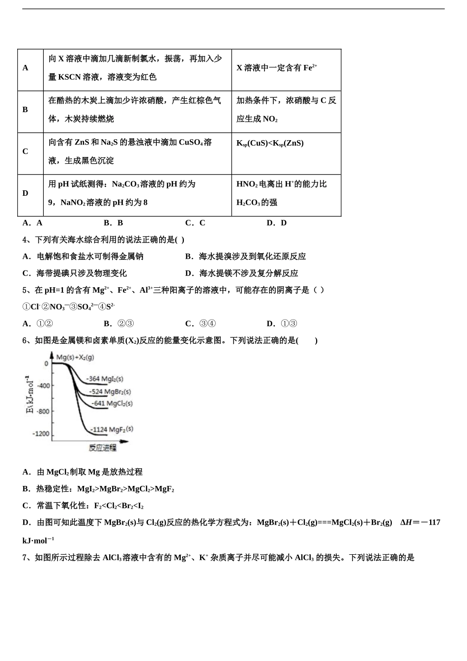 2024年安徽省合肥一中等六校教育研究会高三考前热身化学试卷含解析_第2页