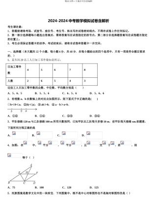 2024年安徽省合肥市肥西县重点名校中考数学四模试卷含解析