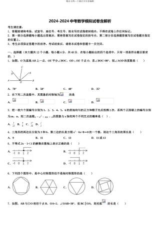 2024年安徽省宿州市埇桥区中考数学最后一模试卷含解析