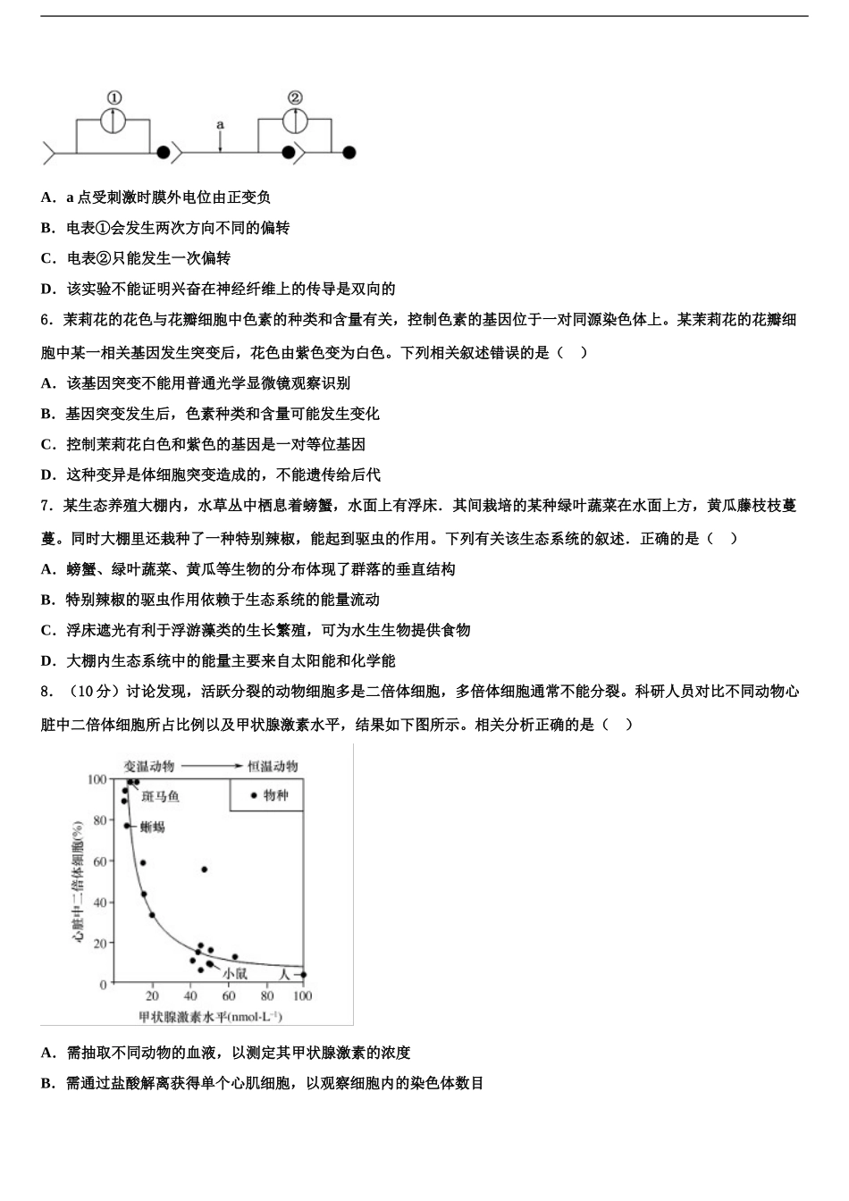 2024年安徽省毛坦厂中学高考仿真卷生物试卷含解析_第2页