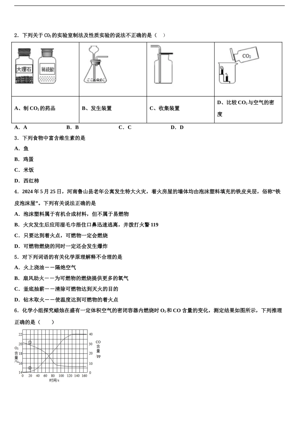 2024年安徽省淮北市濉溪县市级名校中考猜题化学试卷含解析_第2页
