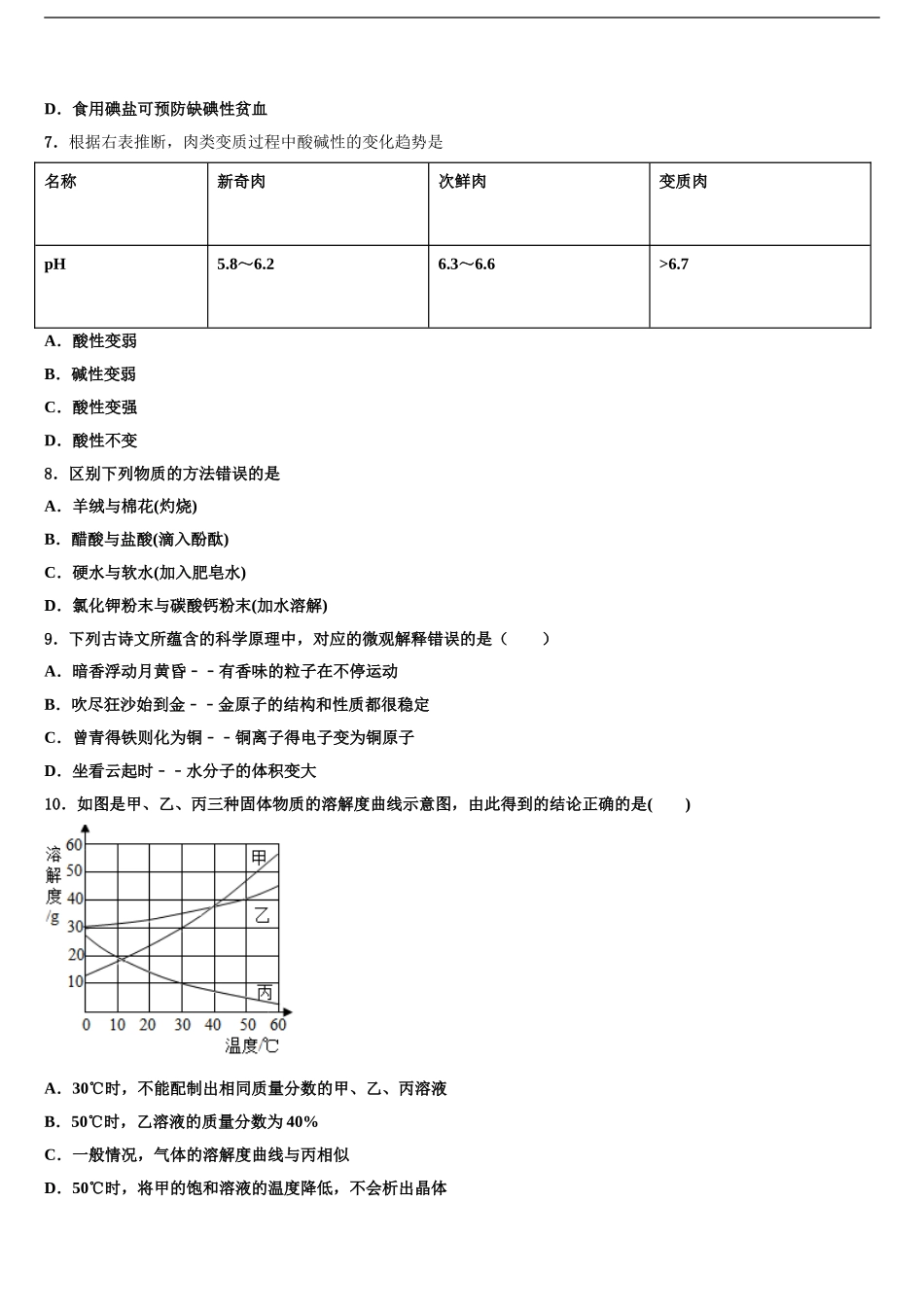 2024年安徽省蚌埠市中考化学模试卷含解析_第2页