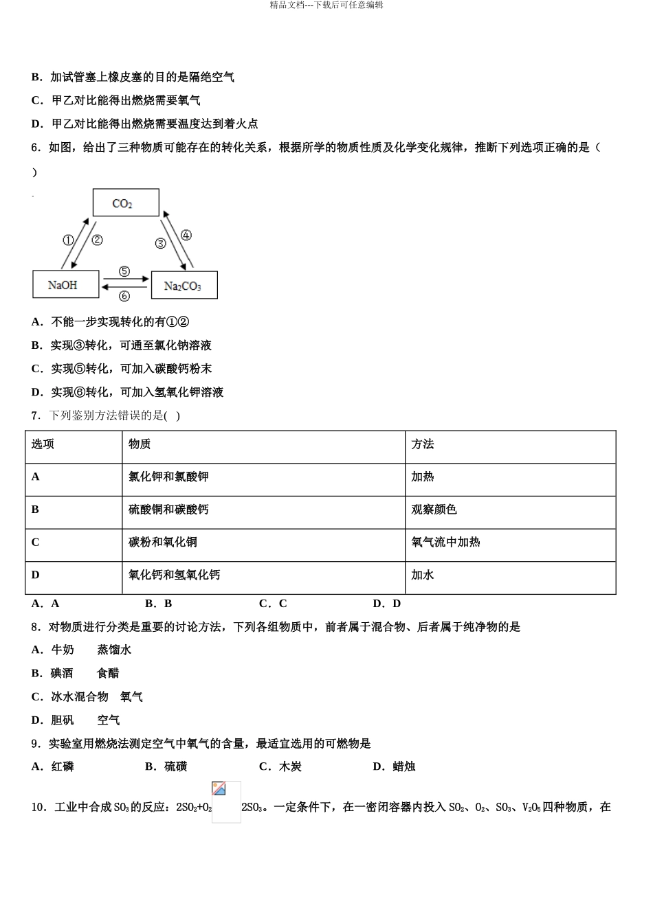 2024年安徽省郎溪二中学中考化学最后一模试卷含解析_第3页