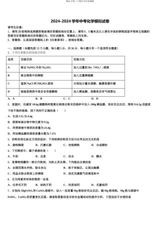 2024年安徽省铜陵市义安区中考化学对点突破模拟试卷含解析