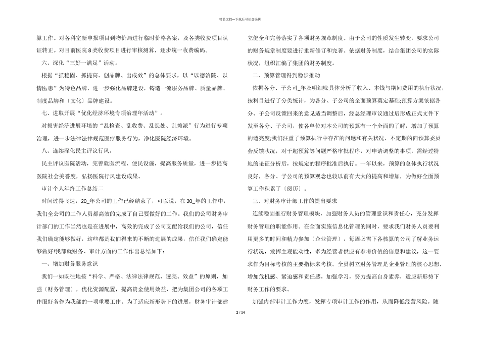 2024年审计个人年终工作总结十篇_第2页