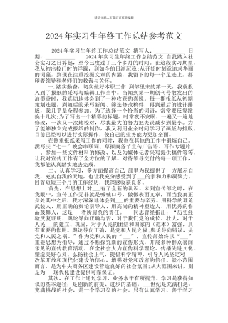 2024年实习生年终工作总结参考范文