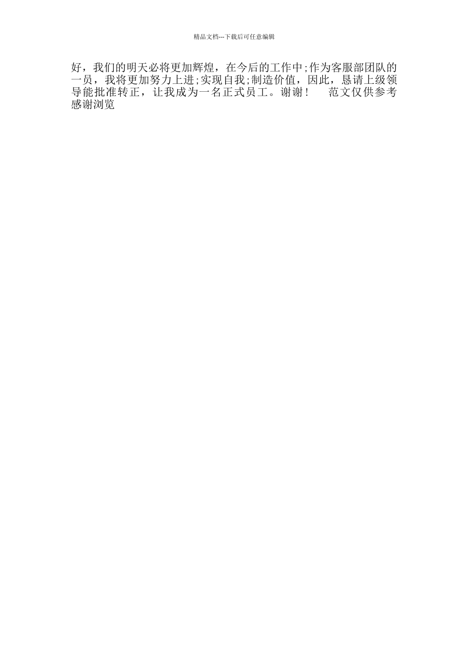 2024年客服试用期转正工作总结_第2页