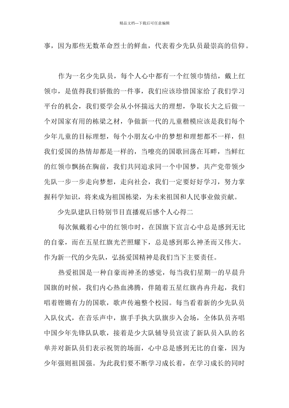 2024年少先队建队日特别节目直播观后感个人心得十篇范文_第2页