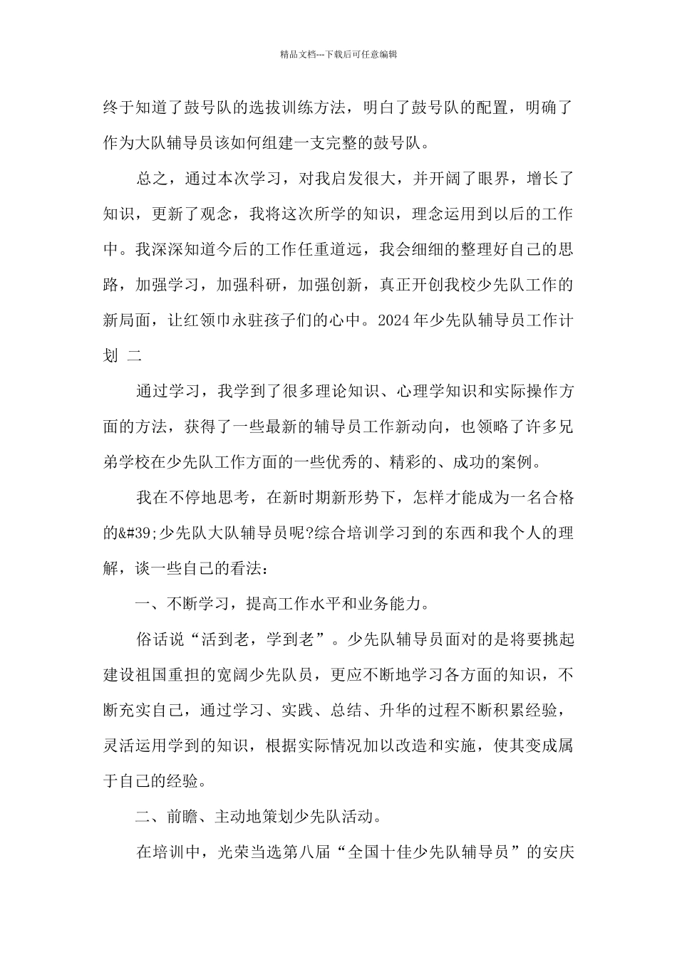 2024年少先队辅导员工作计划范文_第2页