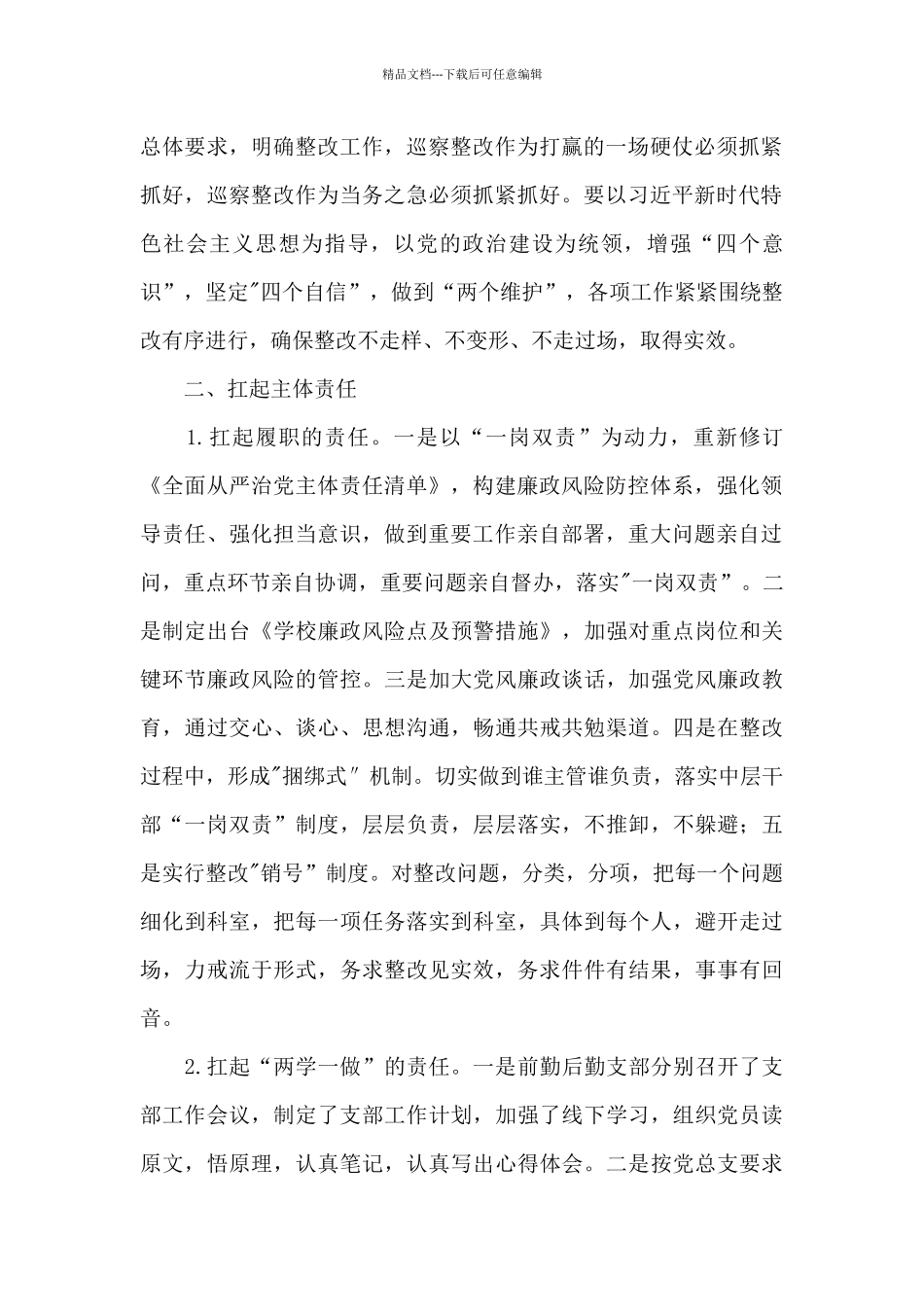 2024年巡察整改工作组织落实情况报告_第2页