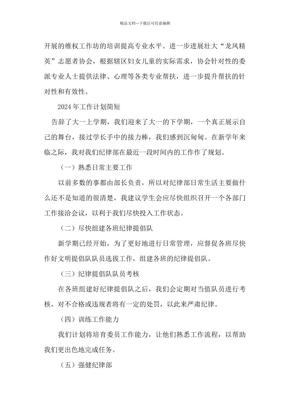 2024年工作计划简短_第2页