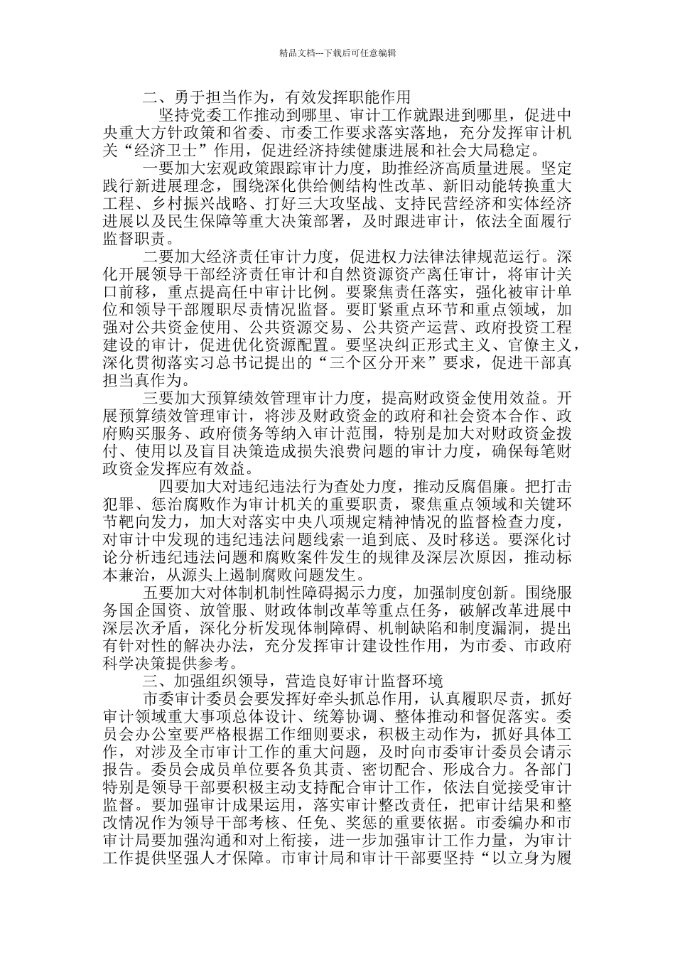 2024年市委审计委员会第一次全体会议主持讲话稿和全市“项目大会战”动员大会讲话例文_第2页